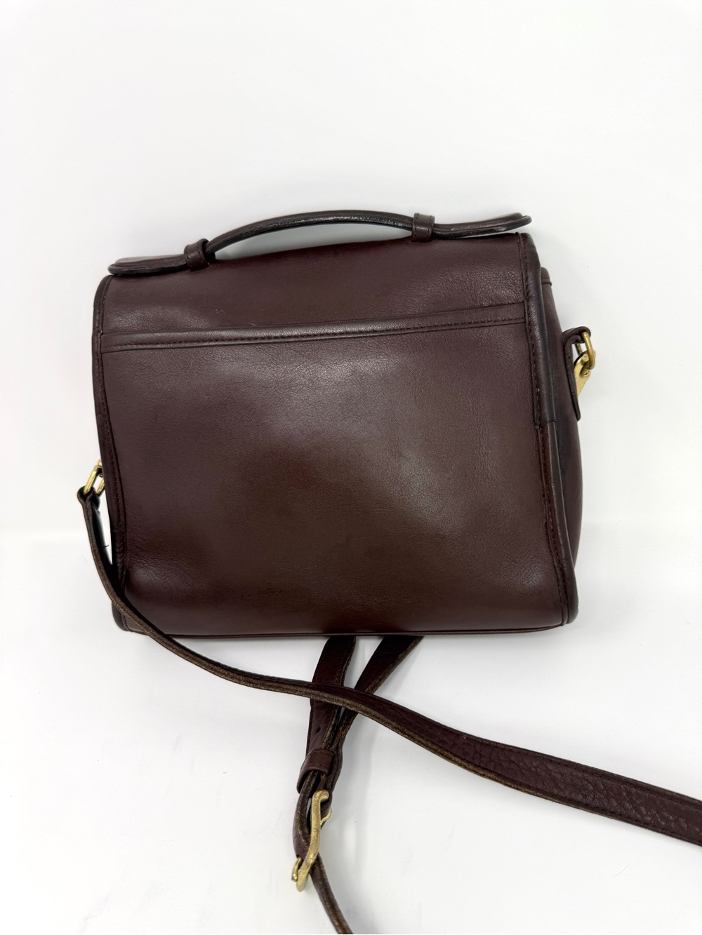 Coach Court Vintage Brown Glove Tanned Leather Top Handle Crossbody Bag D2P-9870 - Picture 16 of 17
